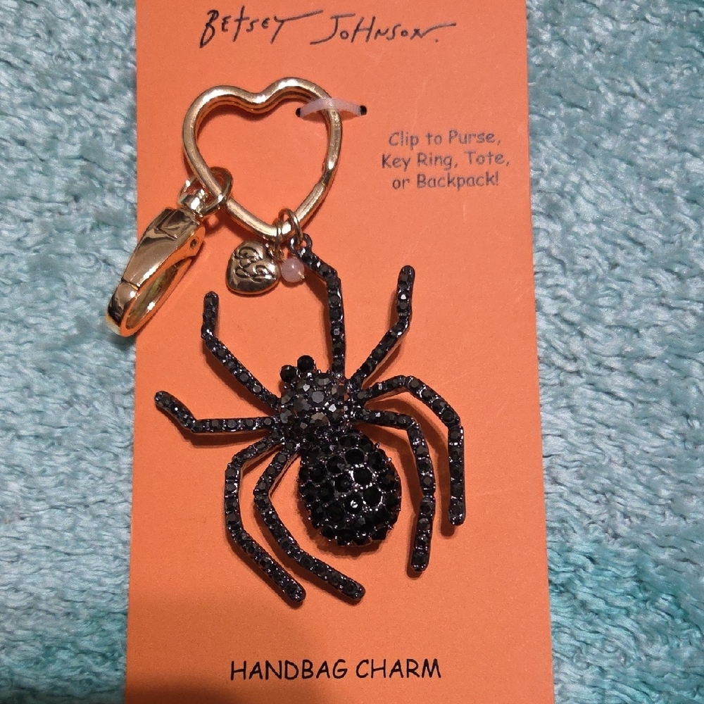 Betsey Johnson Black Spider Handbag Charm